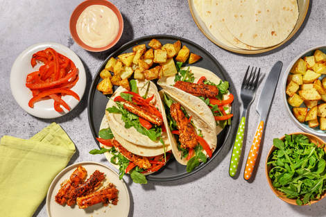 Cajun Spiced Halloumi Tortillas with Prawns