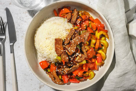 Émincés de steak laqués sucrés-salés 