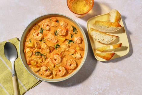 Cajun Spiced Smoked Fish and Prawn Chowder