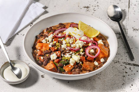 Chermoula Spiced Chorizo and Black Bean Bowl