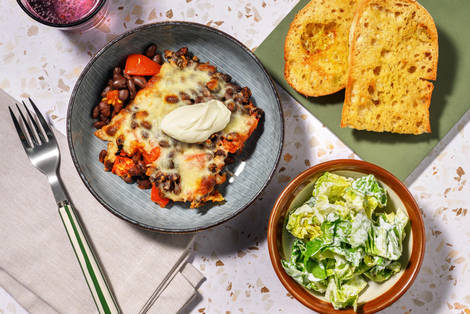 Pikanter Auflauf mit schwarzen Bohnen