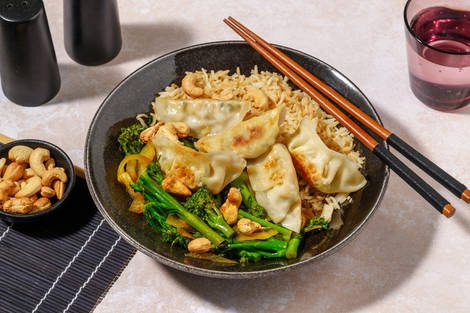 Hoisin Broccolini and Double Veg Gyoza