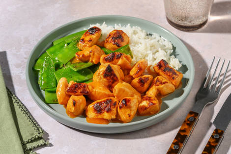 Pollo a la naranja rápido con verduritas