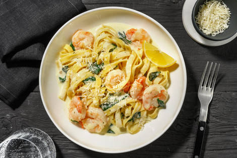 Tagliatelle express gamberoni & spinaci