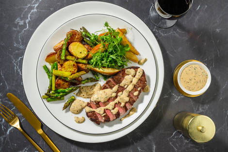 Venison Steak and Creamy Mustard Sauce