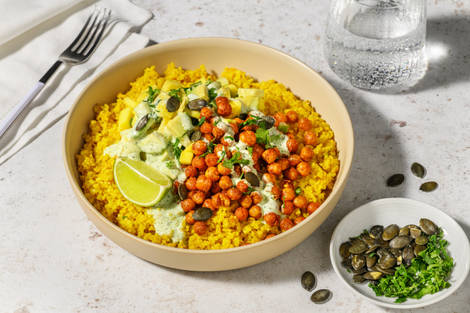 Smokey kikkererwten met tropische avocado-mangosalsa