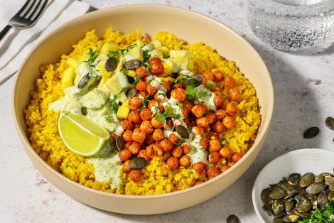 Pois chiches fumés et salsa tropicale de mangue & avocat