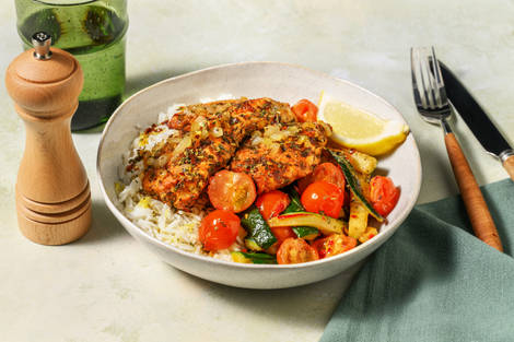 Kipfilet op romige citroenrijst