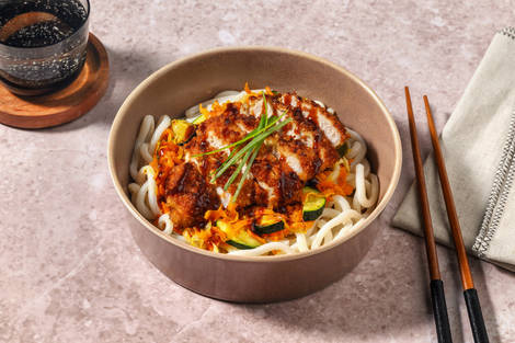 Katsu udon: extra de cerdo crujiente con noodles