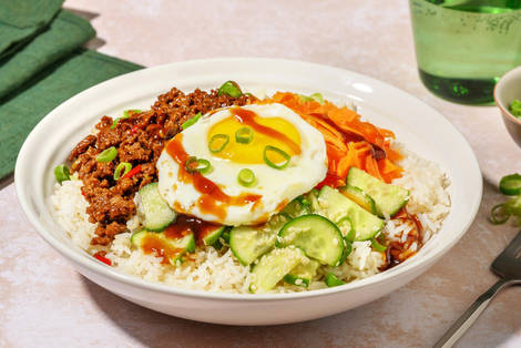 Le Végé : Bibimbap au haché végétal, miso & sésame