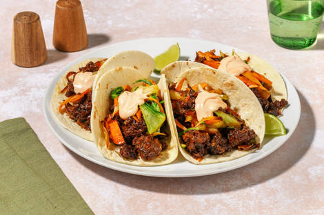 Snabba asiatiska blandfärstacos