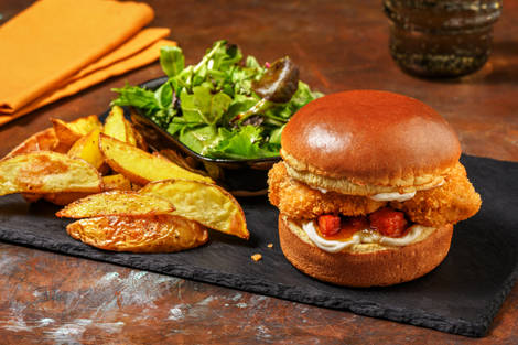 Crispy Chicken Burger and Sweet & Salty Chorizo Jam