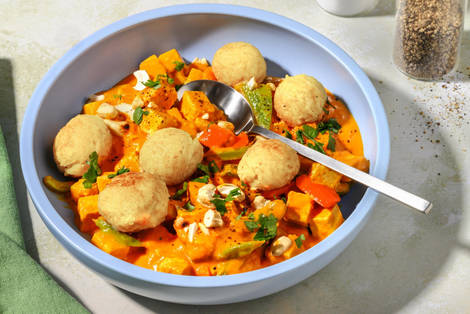 Yaki-Onigiri: Reisbällchen auf Tofu Korma Curry 