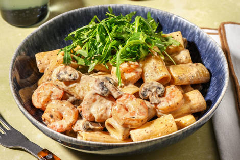 Umami Miso Prawn and Mushroom Rigatoni