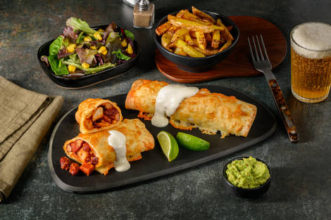 Cheddar, Chicken and Chorizo Enchiladas