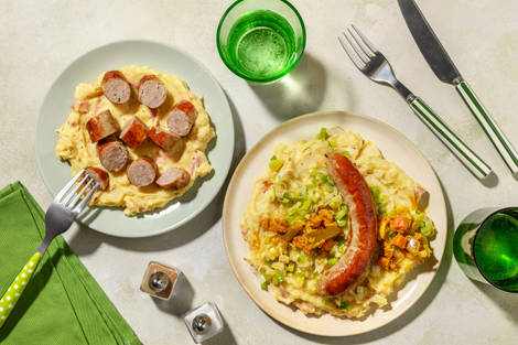 Approuvé par les enfants : stoemp, saucisse & lardons 