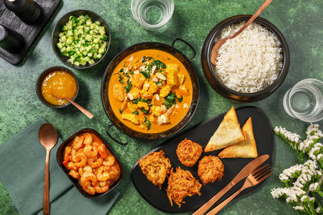Chicken Tikka Masala and Sticky Pasanda King Prawns Feast