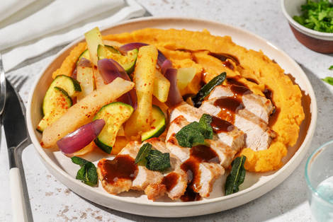 Salbei-Schweinesteak mit Varomagemüse