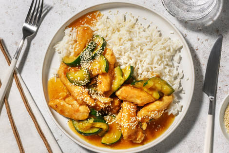 Glasiertes mongolisches Hähnchen mit Ingwer