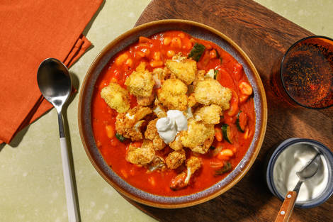 Crispy Cauliflower Nuggets and Poached Chicken