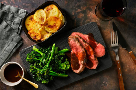 Seared Lamb Steak and Red Wine Jus