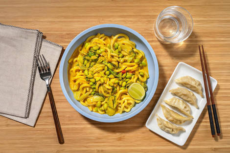 Gyoza in Katsu Curry with Tofu