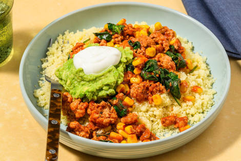 Super Quick Chipotle Pork Couscous Bowl