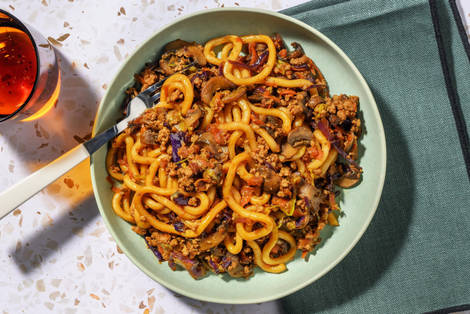 One Pan Ginger Miso Pork Udon