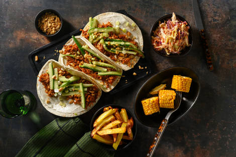 Hoisin Pulled Pork Tacos and Fries