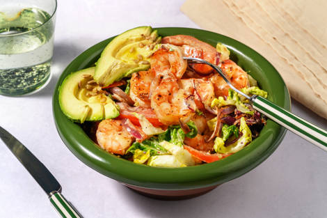 Honig-Senf-Garnelensalat mit Avocado