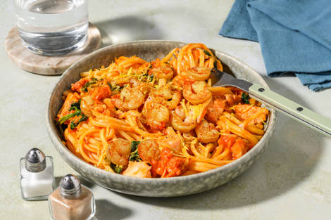 Spicy Linguine Prawn Pescatore