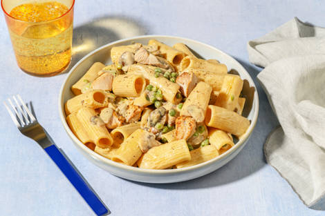 Umami Miso Chicken and Mushroom Rigatoni