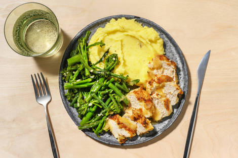 Herby Breaded Chicken Breast and Garlic Butter Sauce