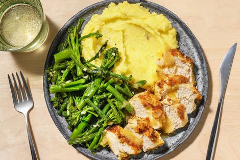 Herby Breaded Chicken Breast and Garlic Butter Sauce