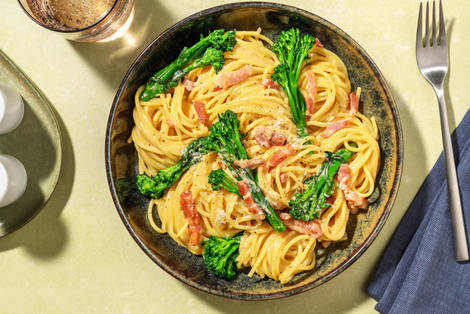 Spaghetti nach Carbonara Art