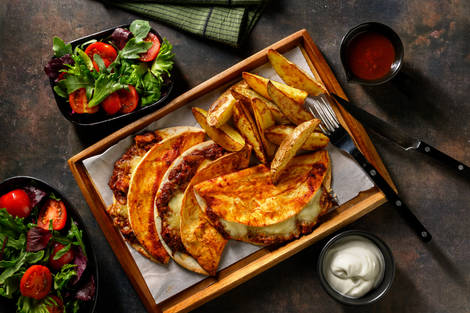 Birria Style Pulled Beef and Cheese Tacos