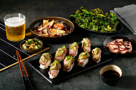 Hoisin Duck Breast Homemade Nigiri Sushi