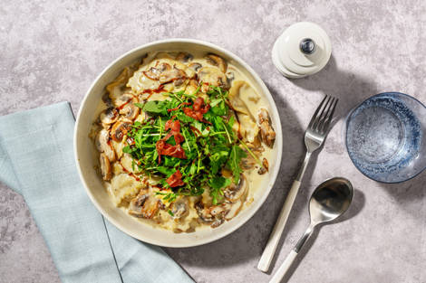 Super Quick Bacon, Spinach and Ricotta Tortelloni