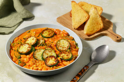 Charred Courgette & Creamy Tomato Butter Beans