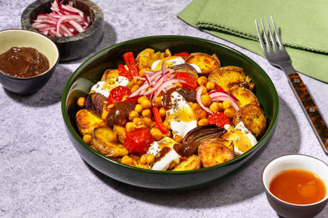 Aloo Chaat Inspired Loaded Potatoes
