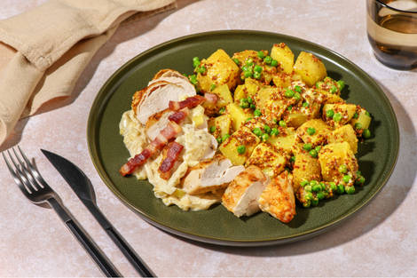 Midweek Rosemary Roasted Chicken in Bacon and Leek Sauce