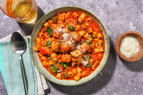 Italian Style Sausage and Ditali Pasta Soup