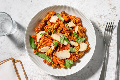 Fusilli à la tomate au basilic & Grana Padano