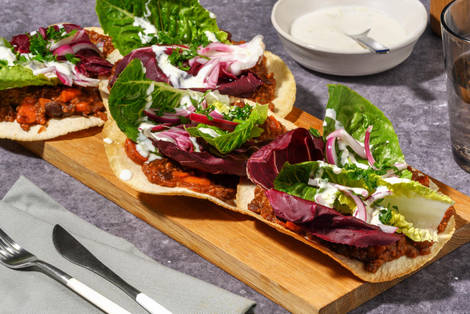 Tostadas au haché végétal et mayonnaise au citron vert 