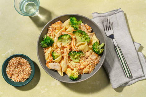 Cheesy Conchiglie mit Bio-Hähnchen