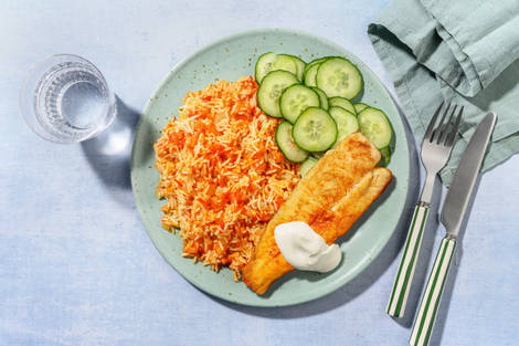 Fischfilet mit schnellem Djuvec-Reis