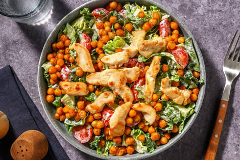 Caesar Salad mit Knoblauch-Hähnchen