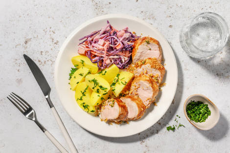 Bio-Schweinefilets mit Knusperbrösel-Topping