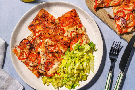 Pizza Diavolo mit Hähnchen und Paprika