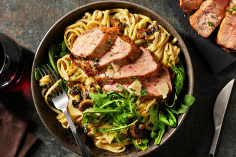 Entrecote met truffel-linguine